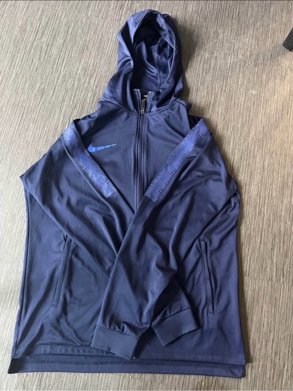 Nike Men's Dark Navy Zip-Up Hooded Performance Jacket Size L